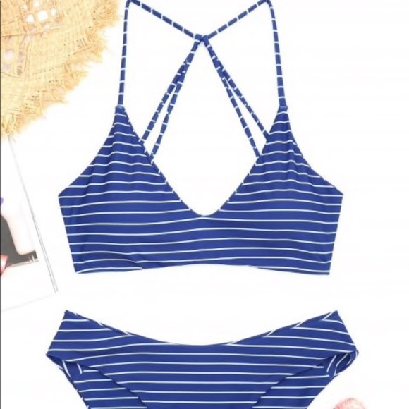 Zaful blue and white bikini Clearance